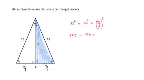 Calculer La Base D Un Triangle Isocèle Théorème de Pythagore dans un triangle isocèle - YouTube